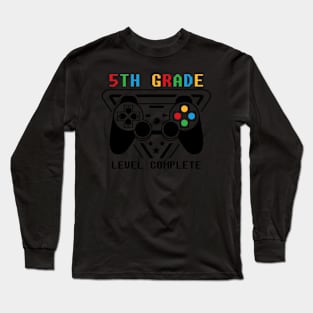 5th Grade Level Complete Gamer Class Of 2024 Graduation Long Sleeve T-Shirt